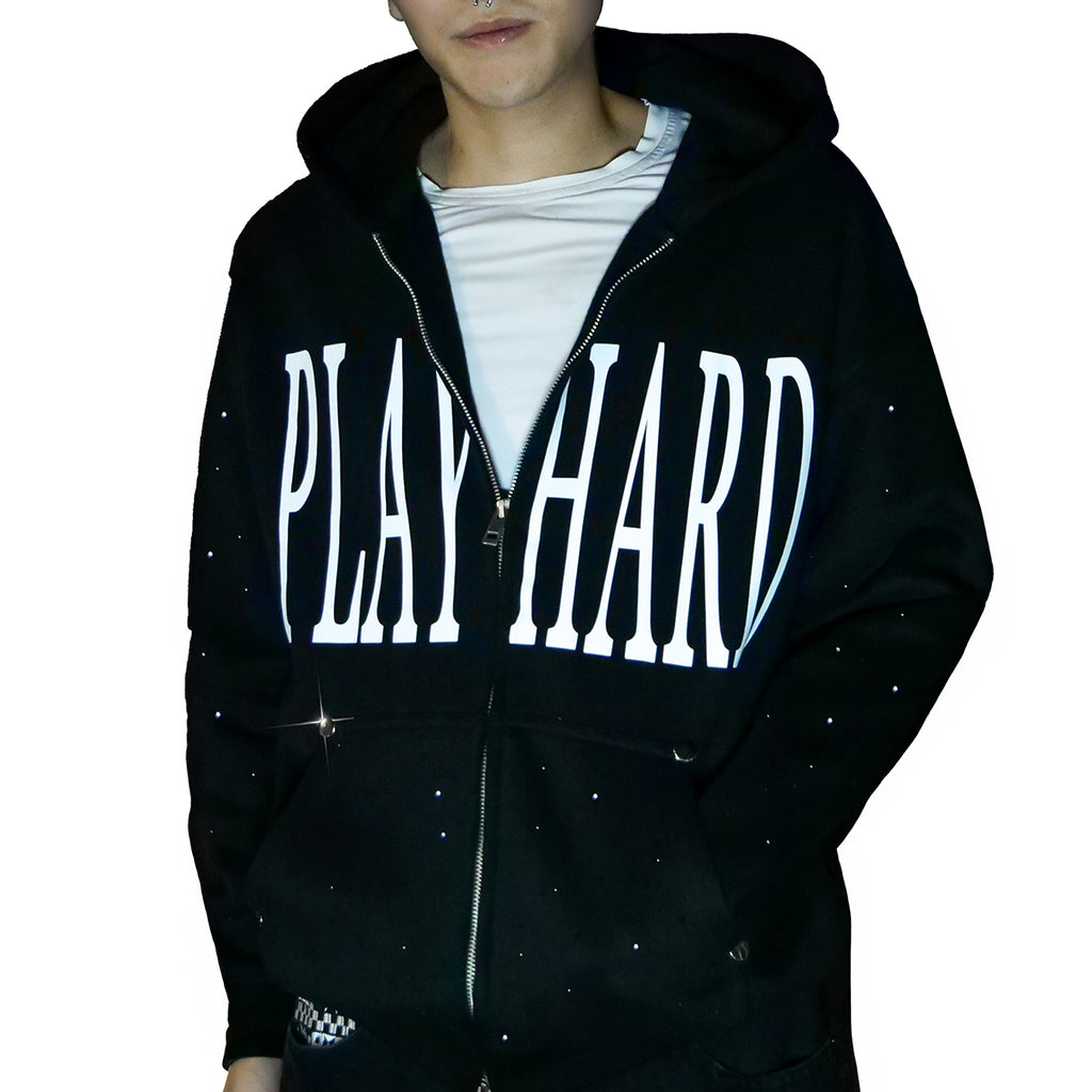 'play hard' Hoodie Zip