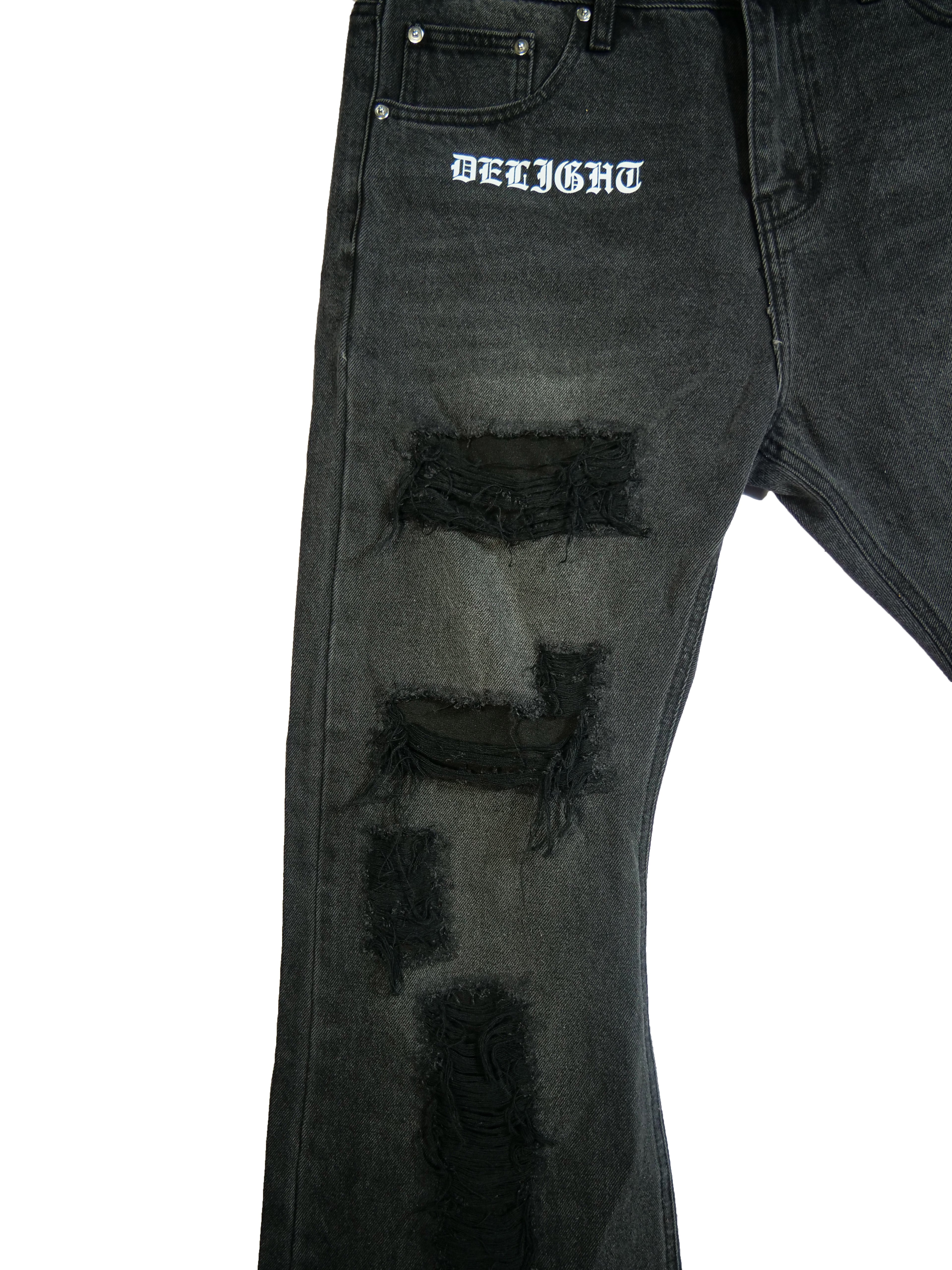 LACER FLARE Gothic Ripped Bootcut Jeans