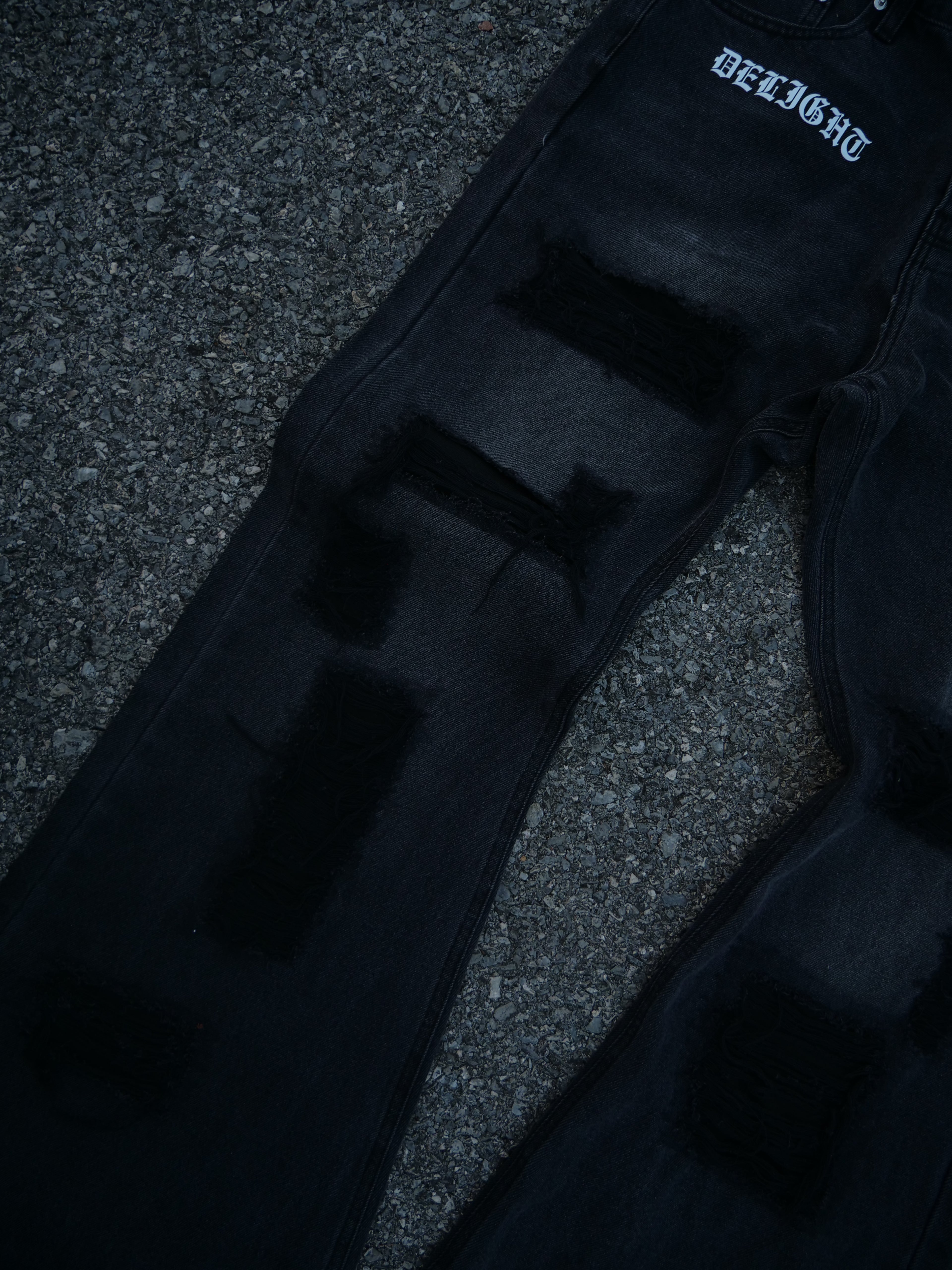 LACER FLARE Gothic Ripped Bootcut Jeans