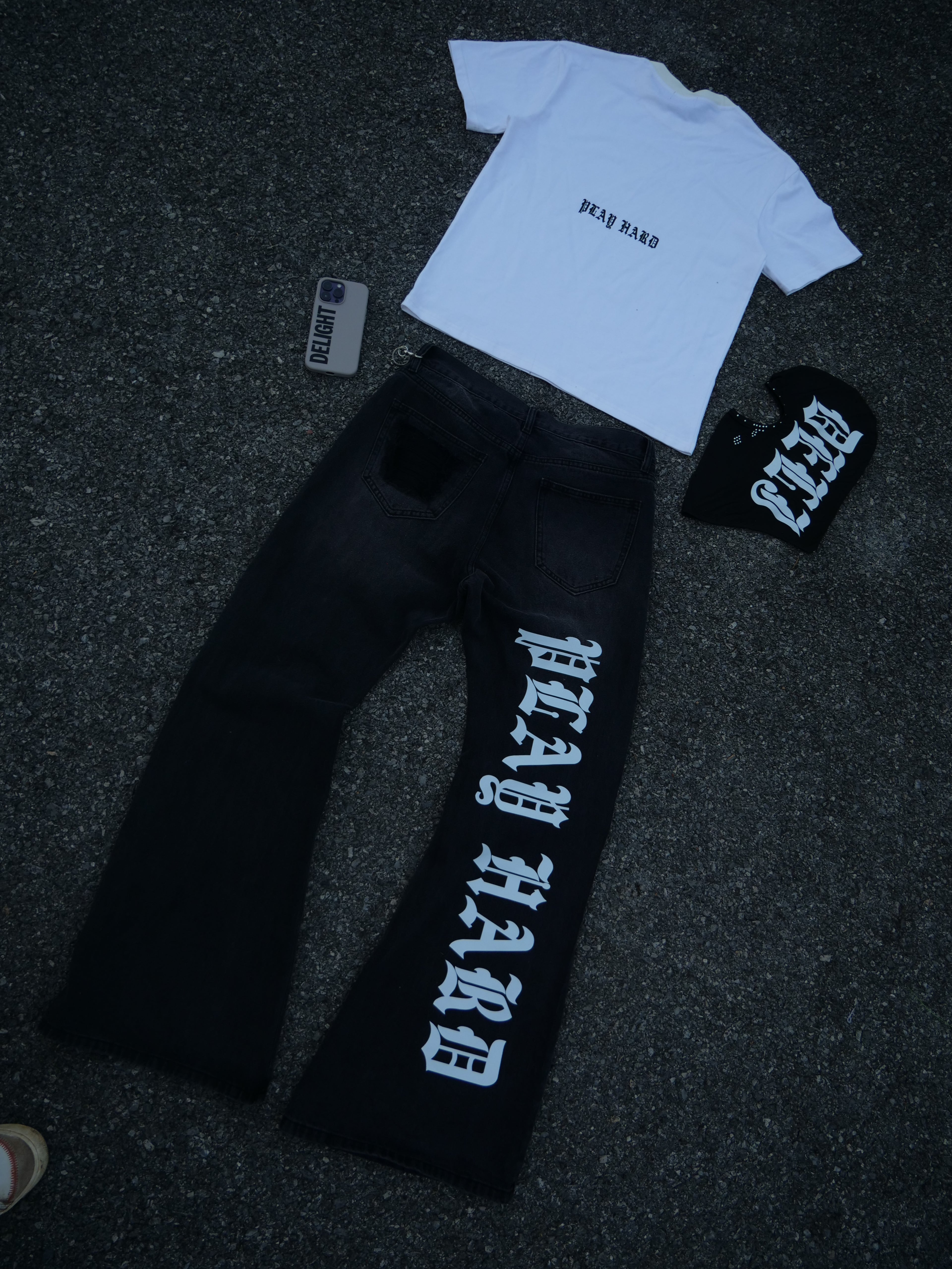 LACER FLARE Gothic Ripped Bootcut Jeans