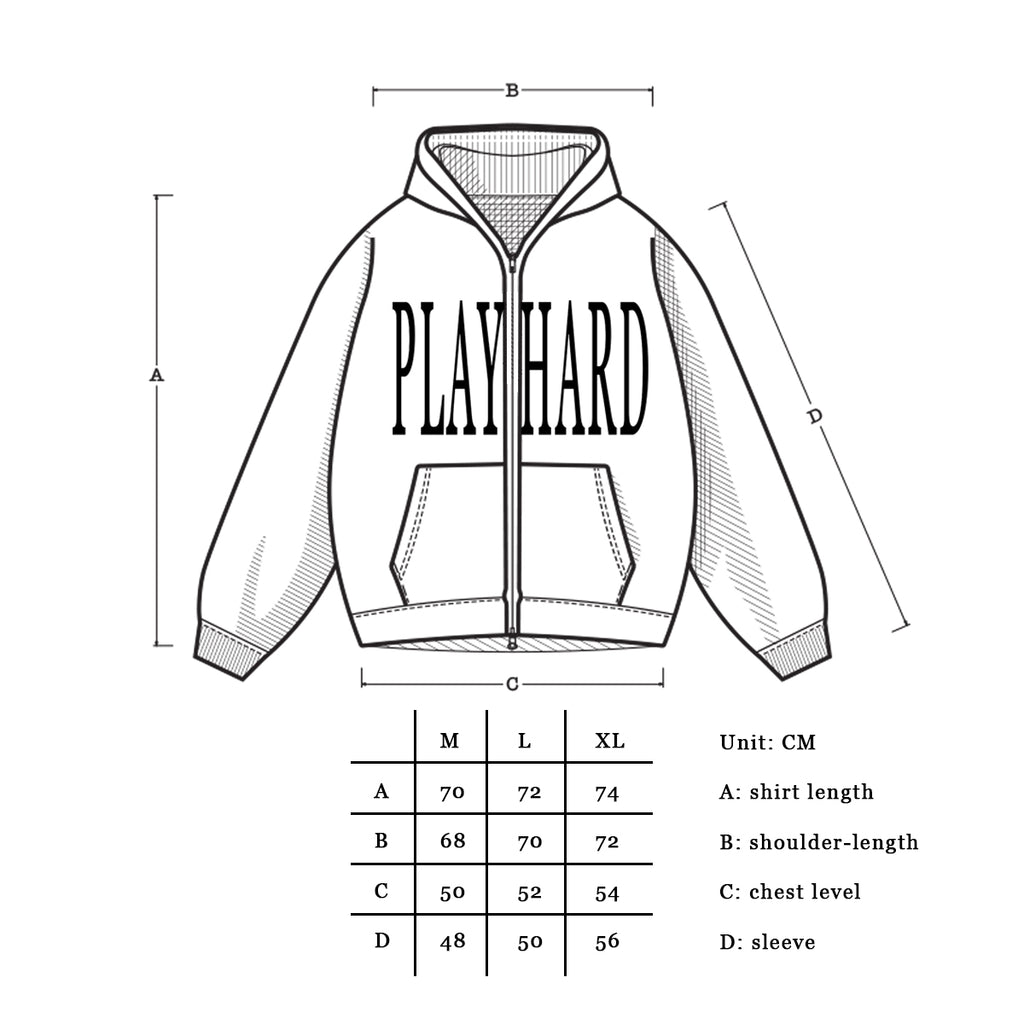 'play hard' Hoodie Zip
